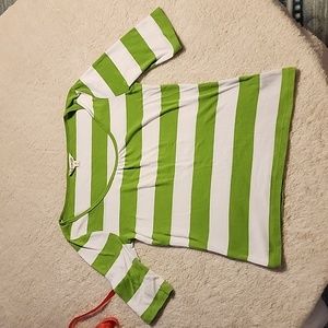 Energy striped green and white striped top